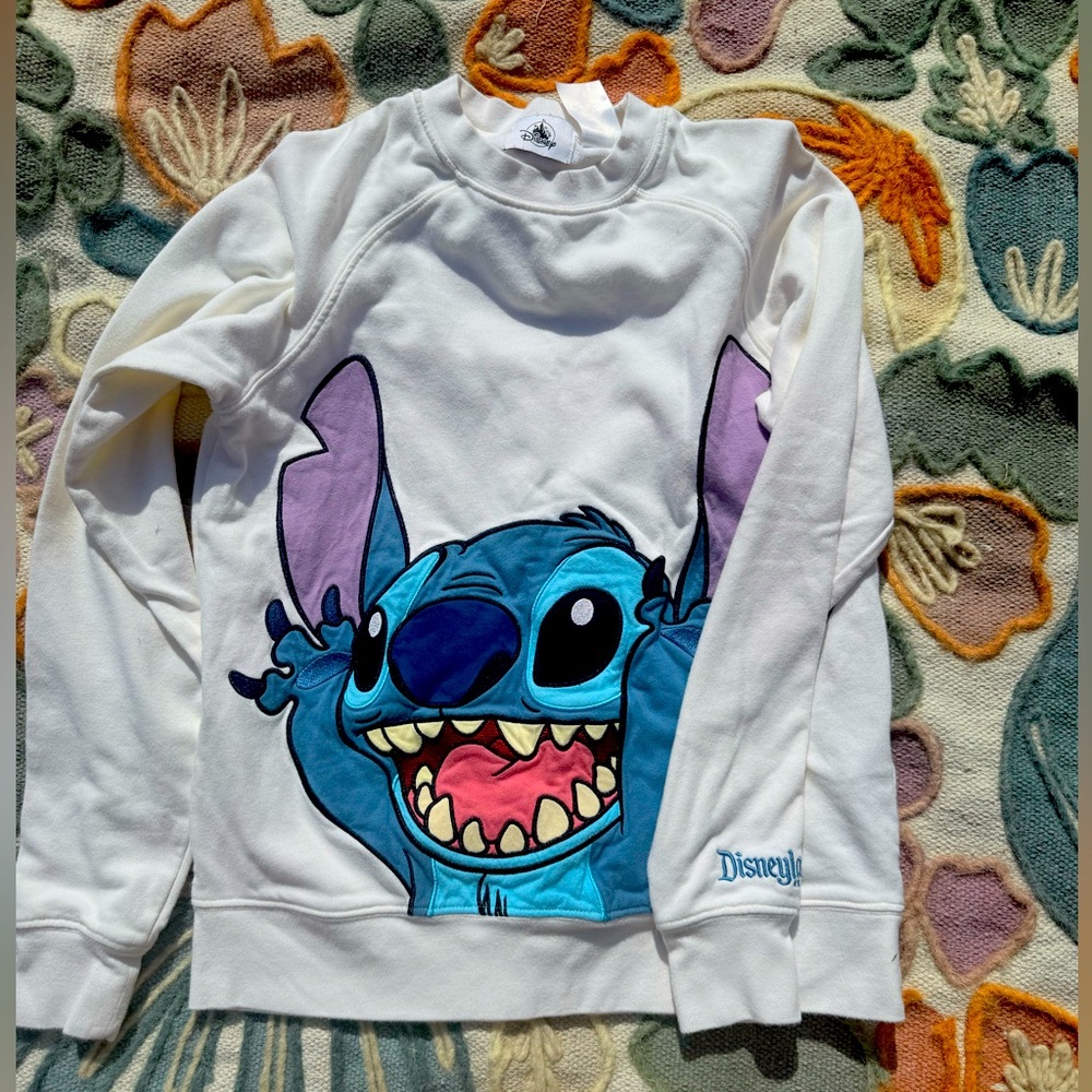 Disney Kids White Stitch Sweatshirt